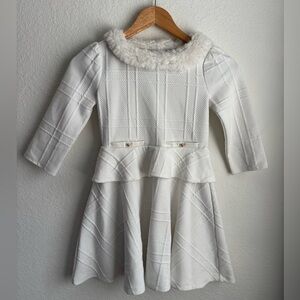 Janie and Jack Cream Fit and Flare Dress with Peter Pan Collar